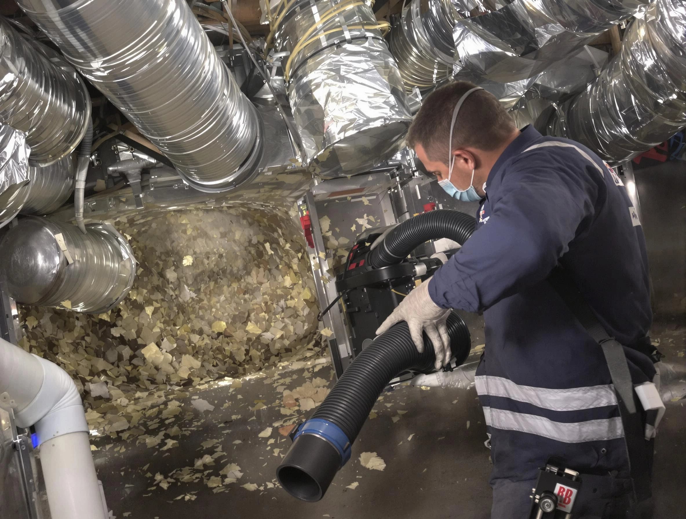 Douglasville Air Duct Cleaning specialist operating negative pressure cleaning equipment for thorough duct maintenance in Douglasville