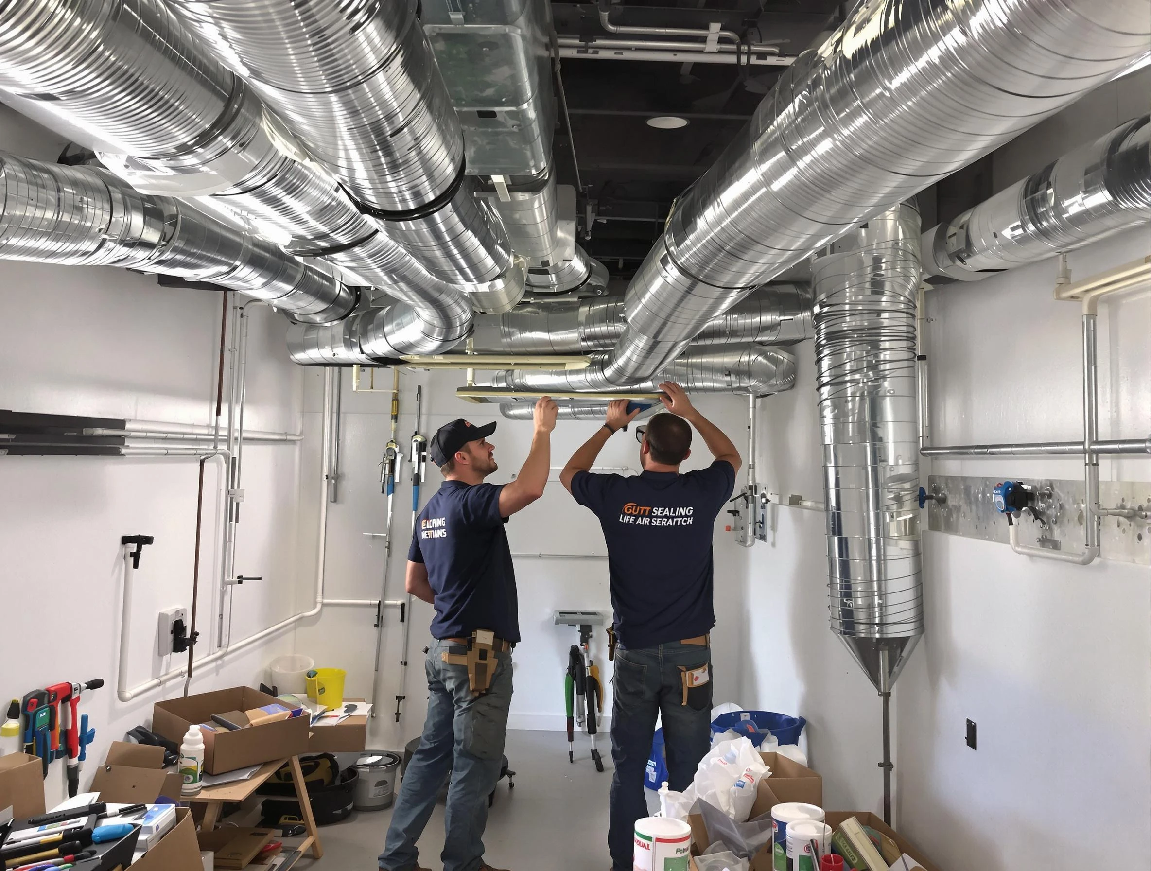 Douglasville Air Duct Cleaning technician applying professional duct sealing solutions in Douglasville